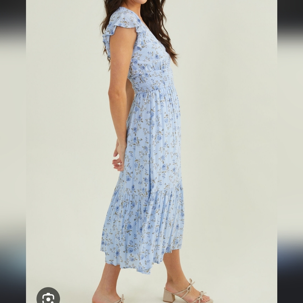NWT Altar'd State Light Blue Floral Maxi Dress size Small - Picture 3 of 11